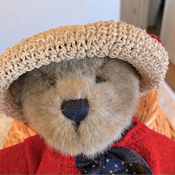Boyd’s Bear ‘archive series’ Flower Straw Hat Red Sweater (head arms legs move) - Picture 5 of 9